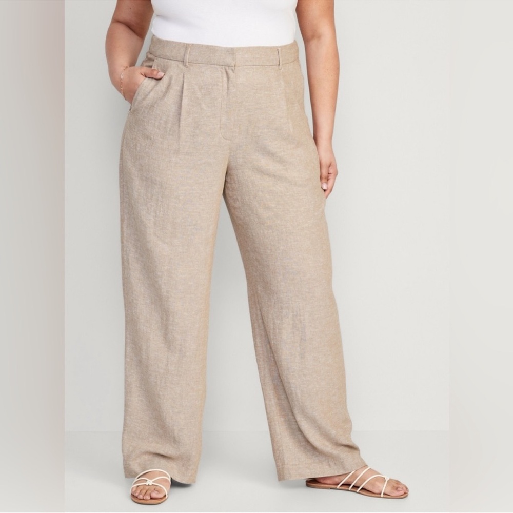 NWT Old Navy Taylor wide leg linen trousers XL